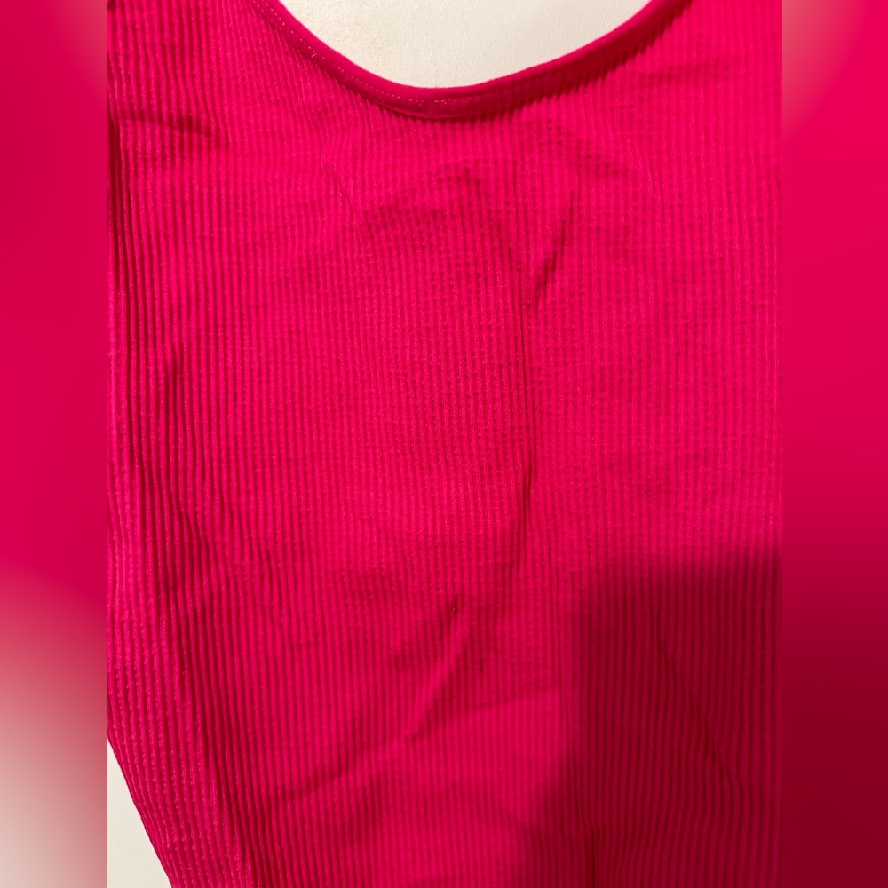 UO Out From Under Ribbed Pink Bodysuit - Picture 2 of 5